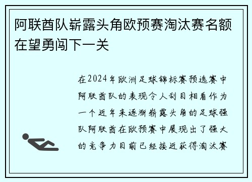 阿联酋队崭露头角欧预赛淘汰赛名额在望勇闯下一关